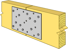 Pine timber with nailplate